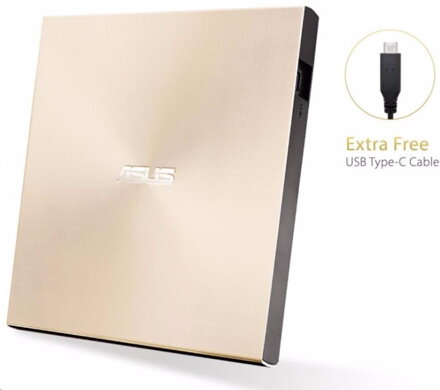 ASUS DVD ZenDrive SDRW-08U9M-U GOLD, External Slim DVD-RW, USB Type-C/Type-A, M-DISC