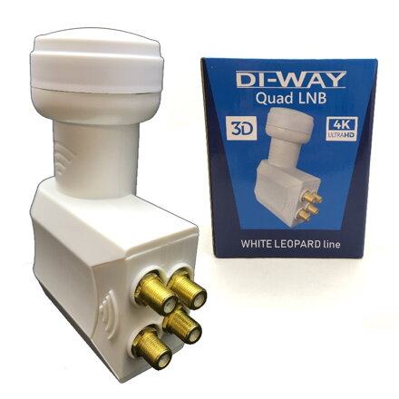 DI-WAY LNB QUAD 0,1dB, WHITE LEOPARD LINE