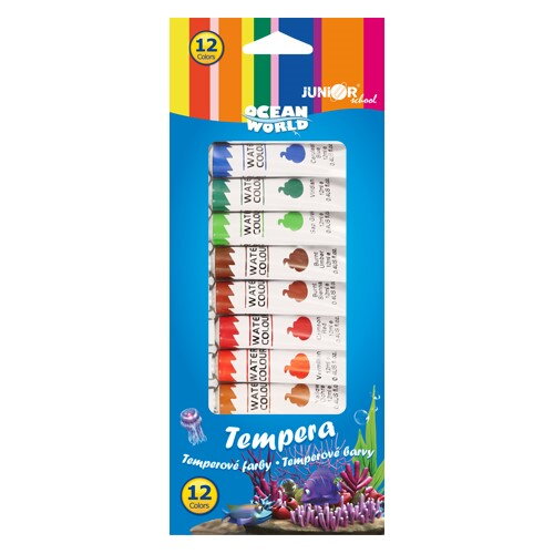 Farby temperové Ocean World 12 ml - sada 12 ks