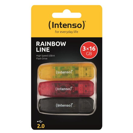 INTENSO Rainbow Line, 3x 16GB, USB 2.0