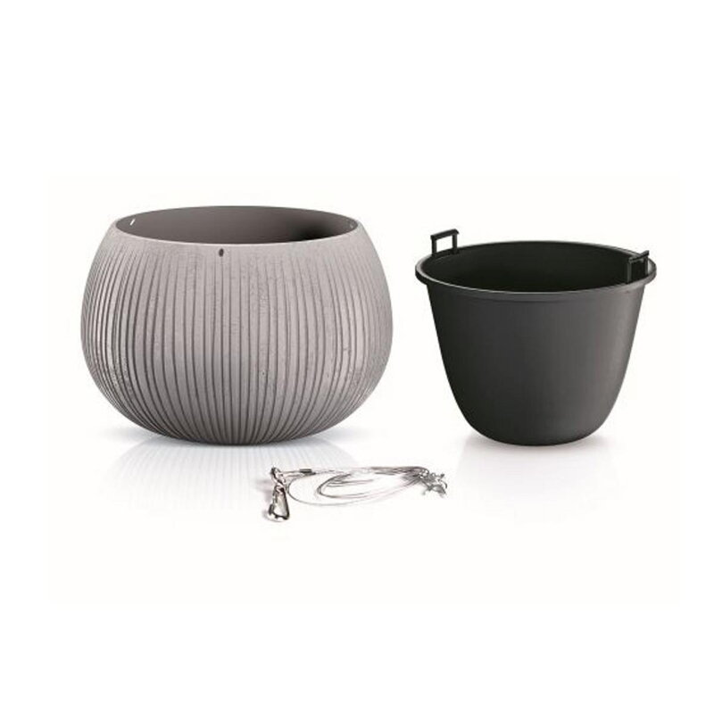 Kvetináč závesný UH o23,8cm výška 16,1cm sivý BETON BOWL